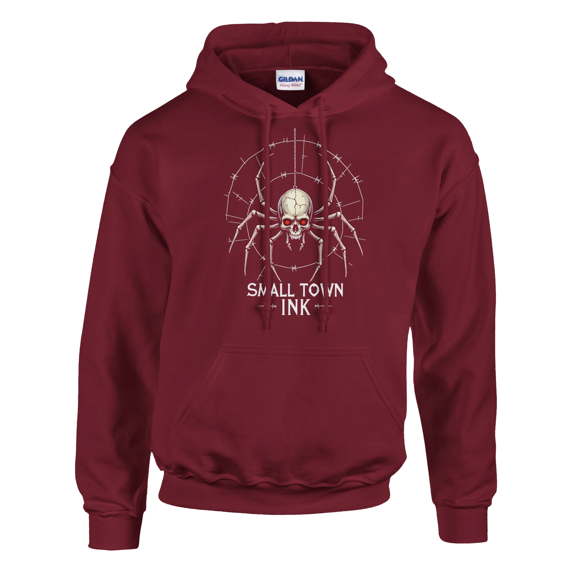 Spider Skull - Heavy Blend Comfort Wear Hoodie - Small Town Ink AZ - bold, fearless design