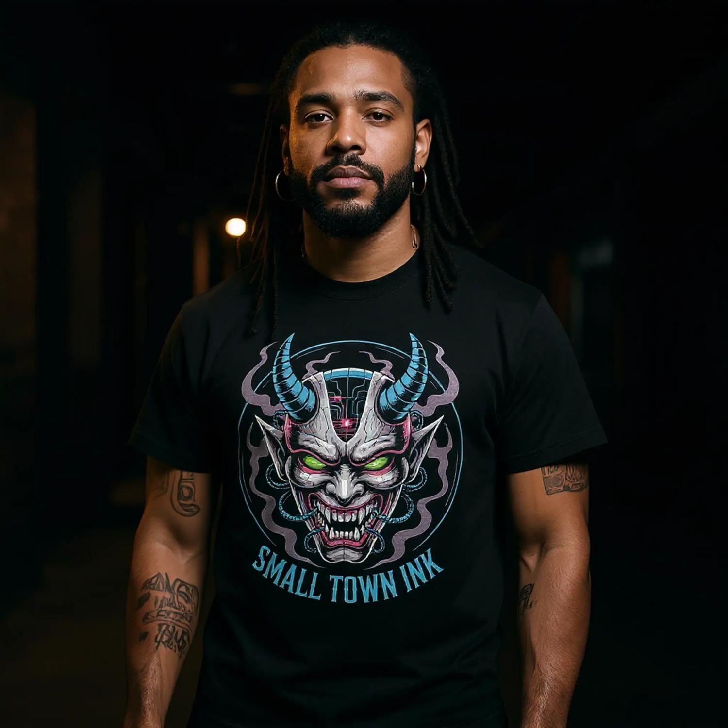 Devil Horn - Unisex Crewneck T-shirt | Gildan® 5000 - Small Town Ink AZ - bold, fearless design