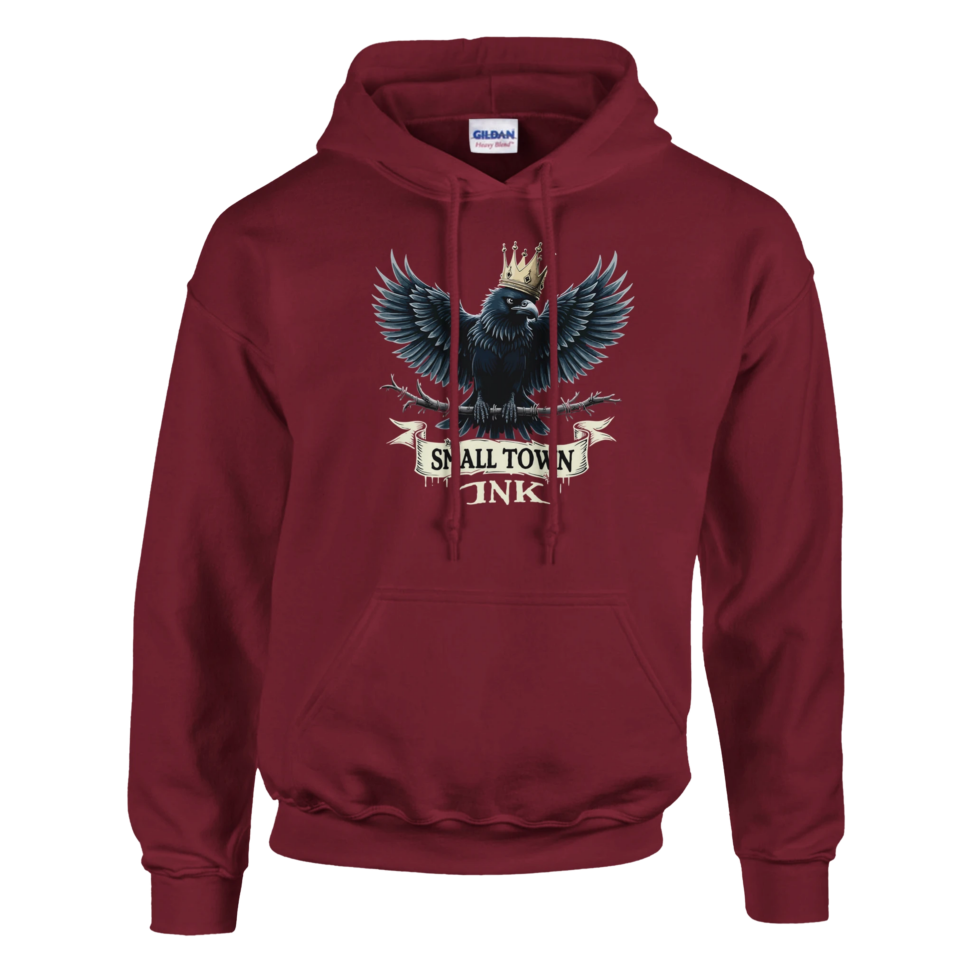 Raven's Crown - Heavy Blend Comfort Wear Hoodie - Small Town Ink AZ - bold, fearless design