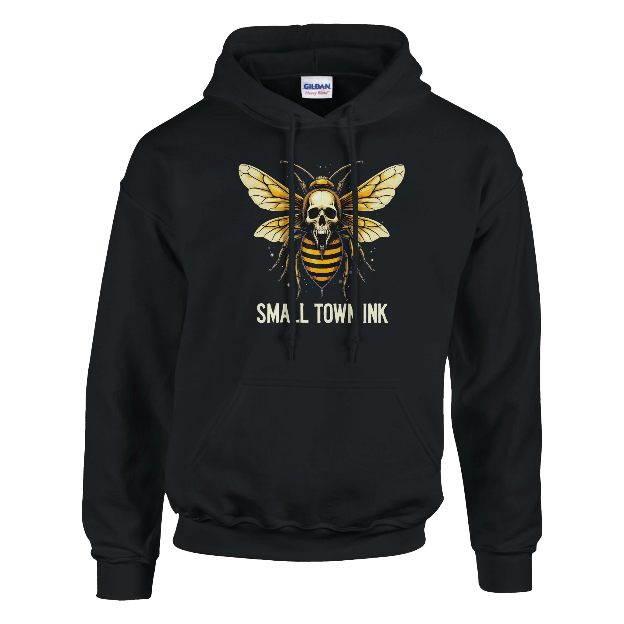 Bee with Skull - Heavy Blend Comfort Wear Hoodie - Small Town Ink AZ - bold, fearless design
