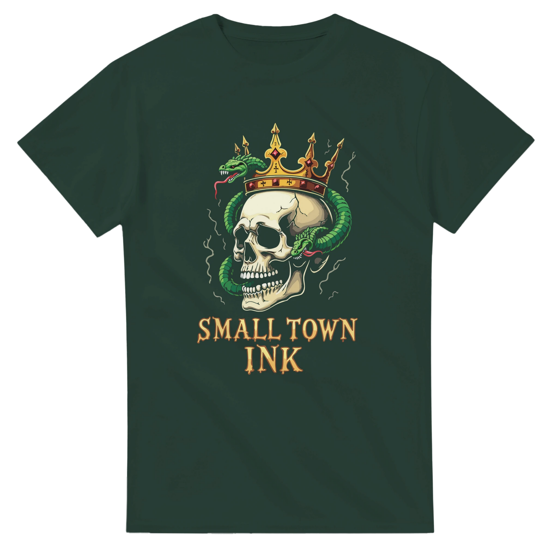 Skull and Quill - Unisex Crewneck T-shirt | Gildan® 5000 - Small Town Ink AZ - bold, fearless design