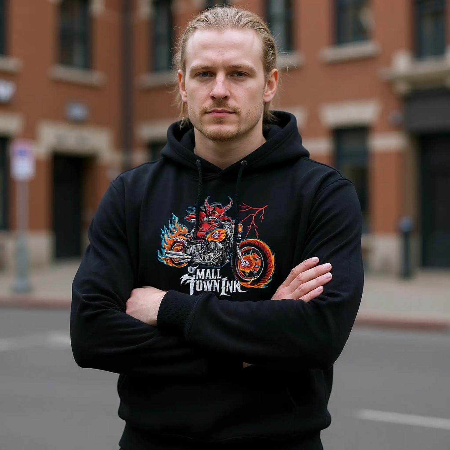 Flame Rider - Heavy Blend Comfort Wear Hoodie - Small Town Ink AZ - bold, fearless design