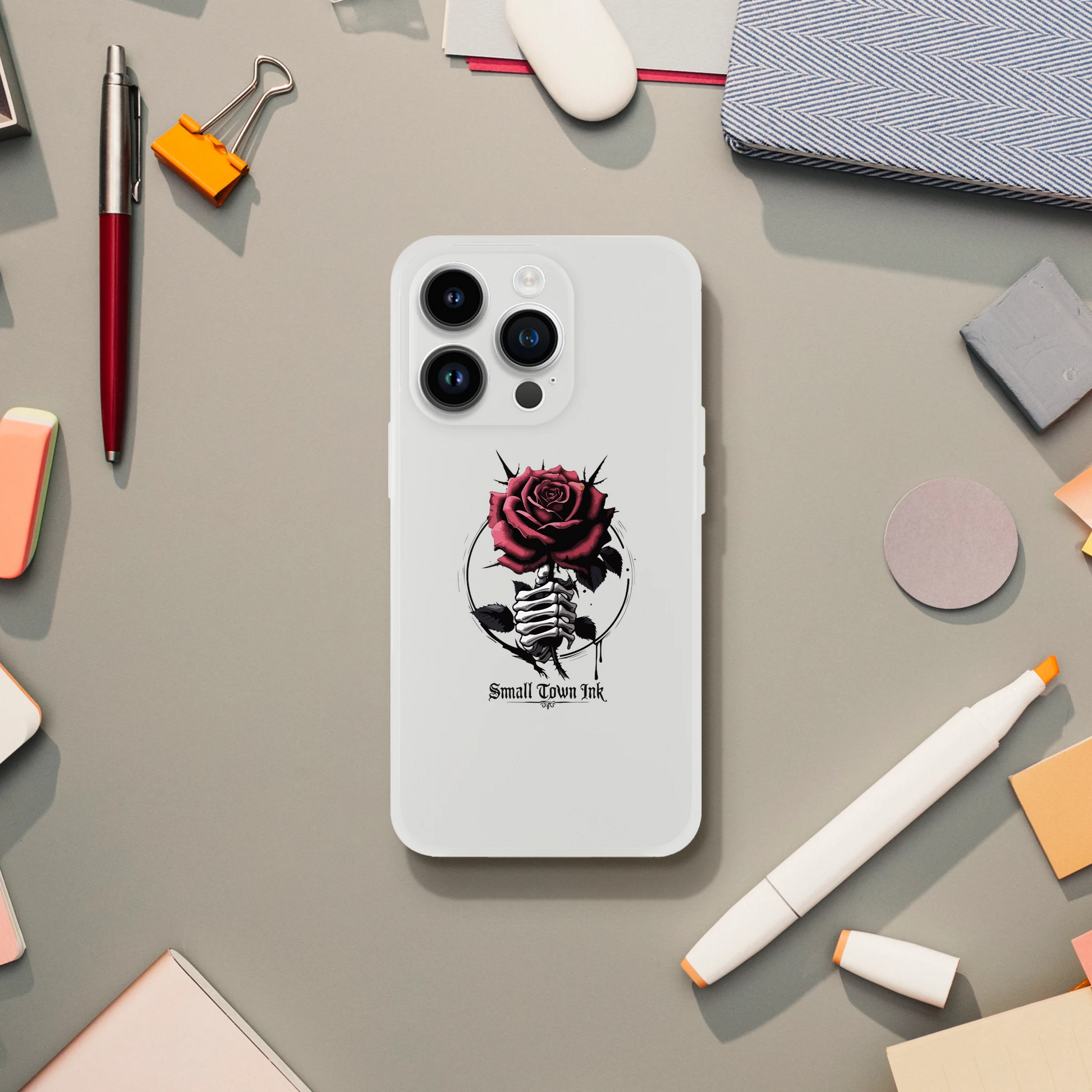Iphone Flexi case - Small Town Ink AZ - bold, fearless design