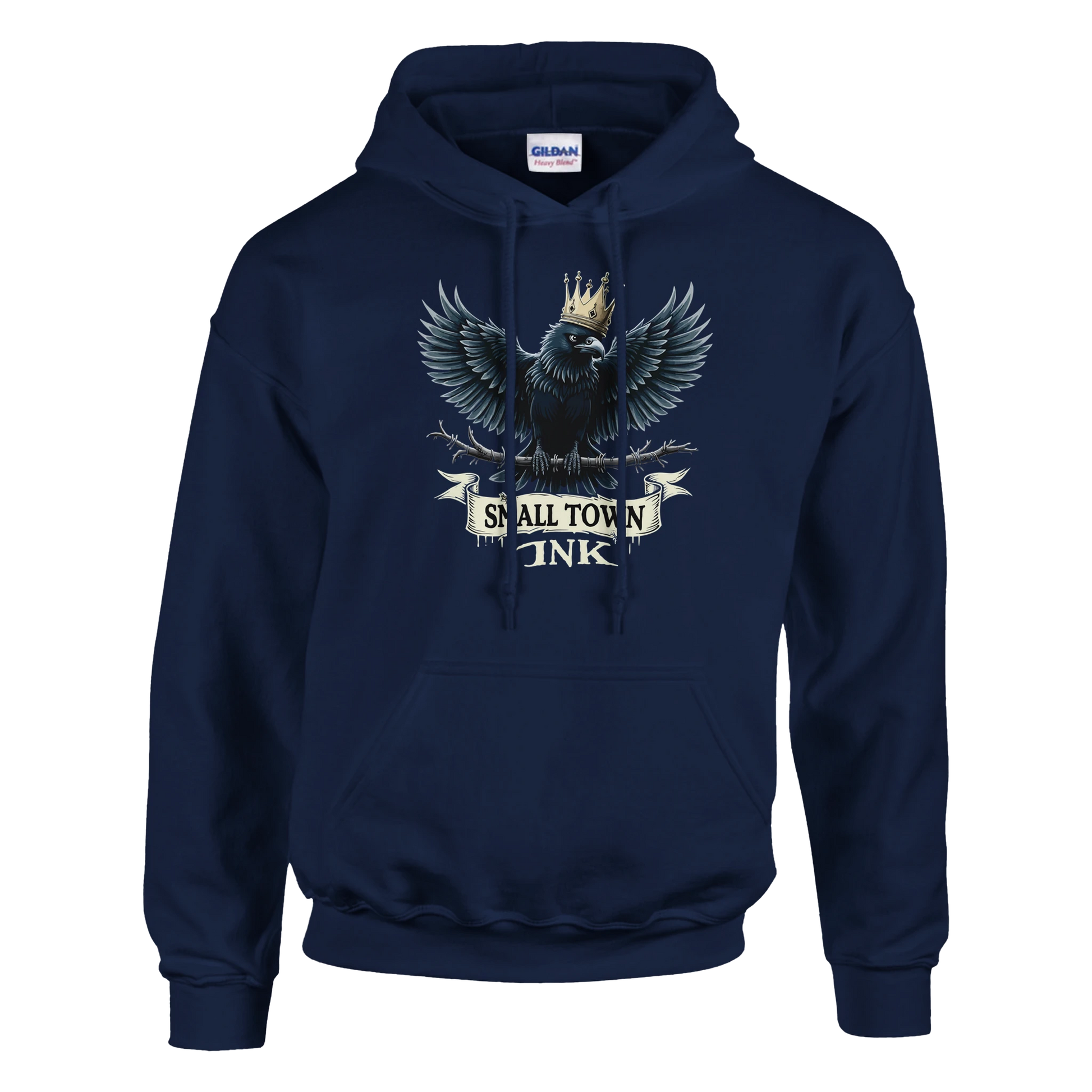 Raven's Crown - Heavy Blend Comfort Wear Hoodie - Small Town Ink AZ - bold, fearless design