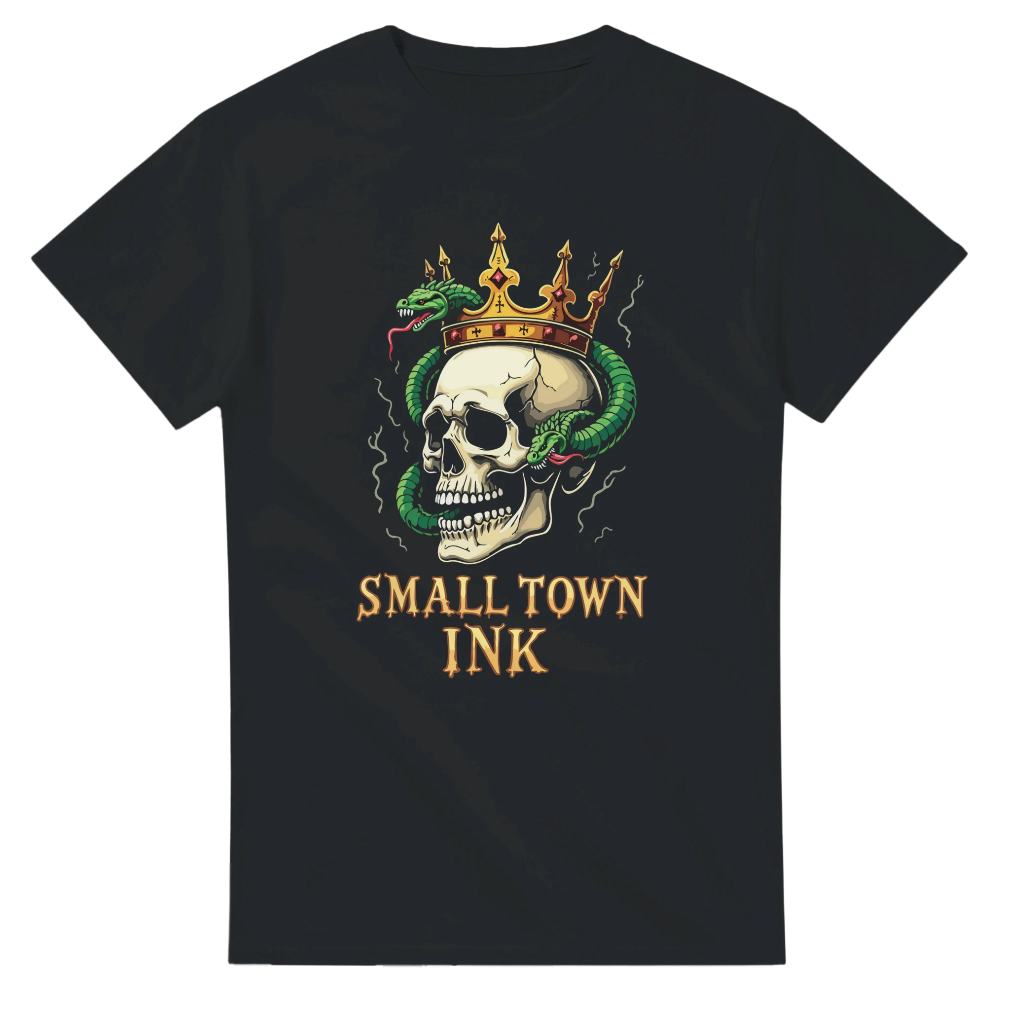 Skull and Quill - Unisex Crewneck T-shirt | Gildan® 5000 - Small Town Ink AZ - bold, fearless design
