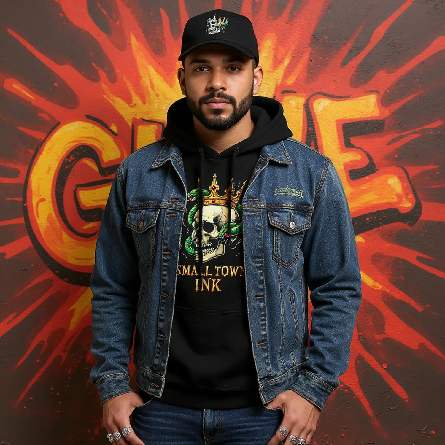 Skull and Quill - Heavy Blend Comfort Wear Hoodie - Small Town Ink AZ - bold, fearless design