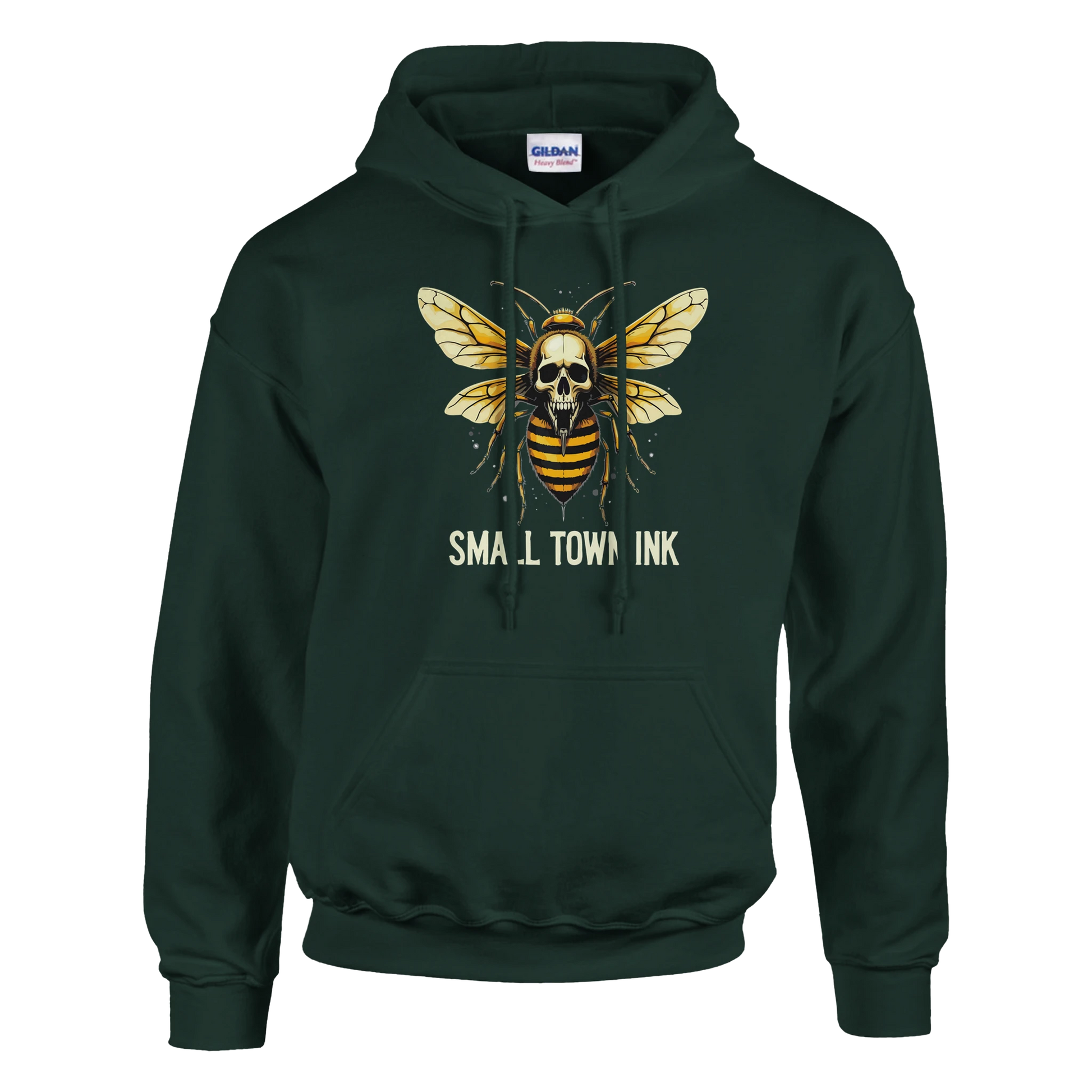 Bee with Skull - Heavy Blend Comfort Wear Hoodie - Small Town Ink AZ - bold, fearless design