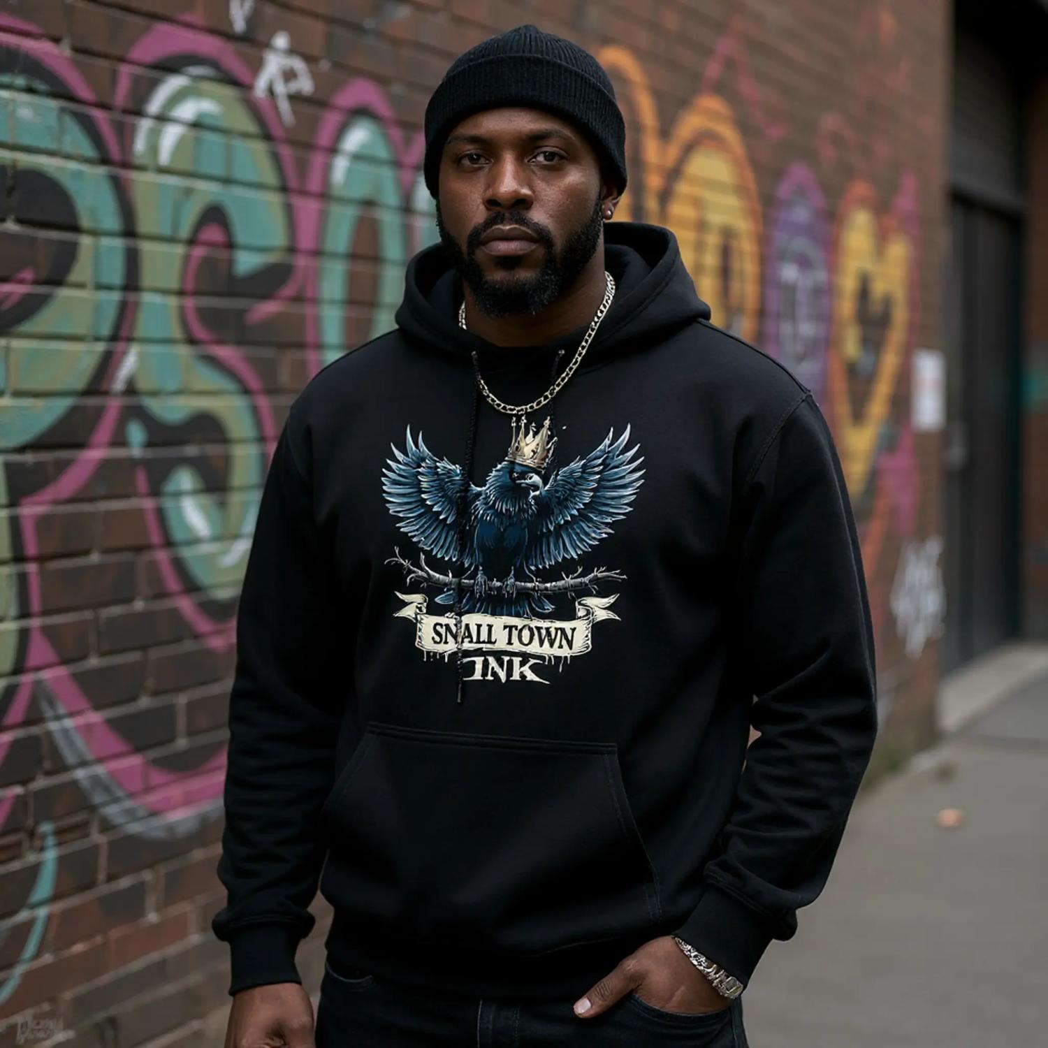 Raven's Crown - Heavy Blend Comfort Wear Hoodie - Small Town Ink AZ - bold, fearless design