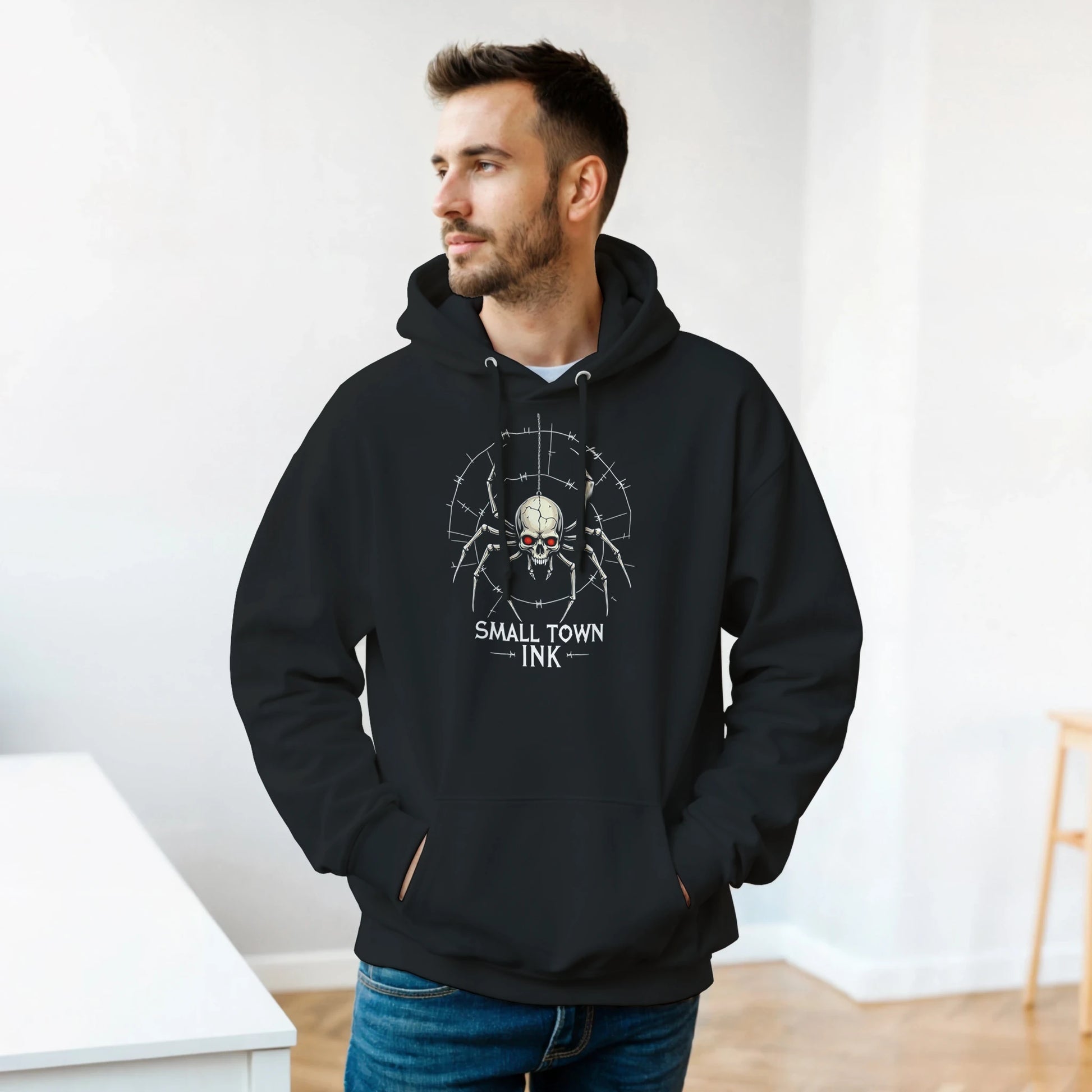 Spider Skull - Heavy Blend Comfort Wear Hoodie - Small Town Ink AZ - bold, fearless design