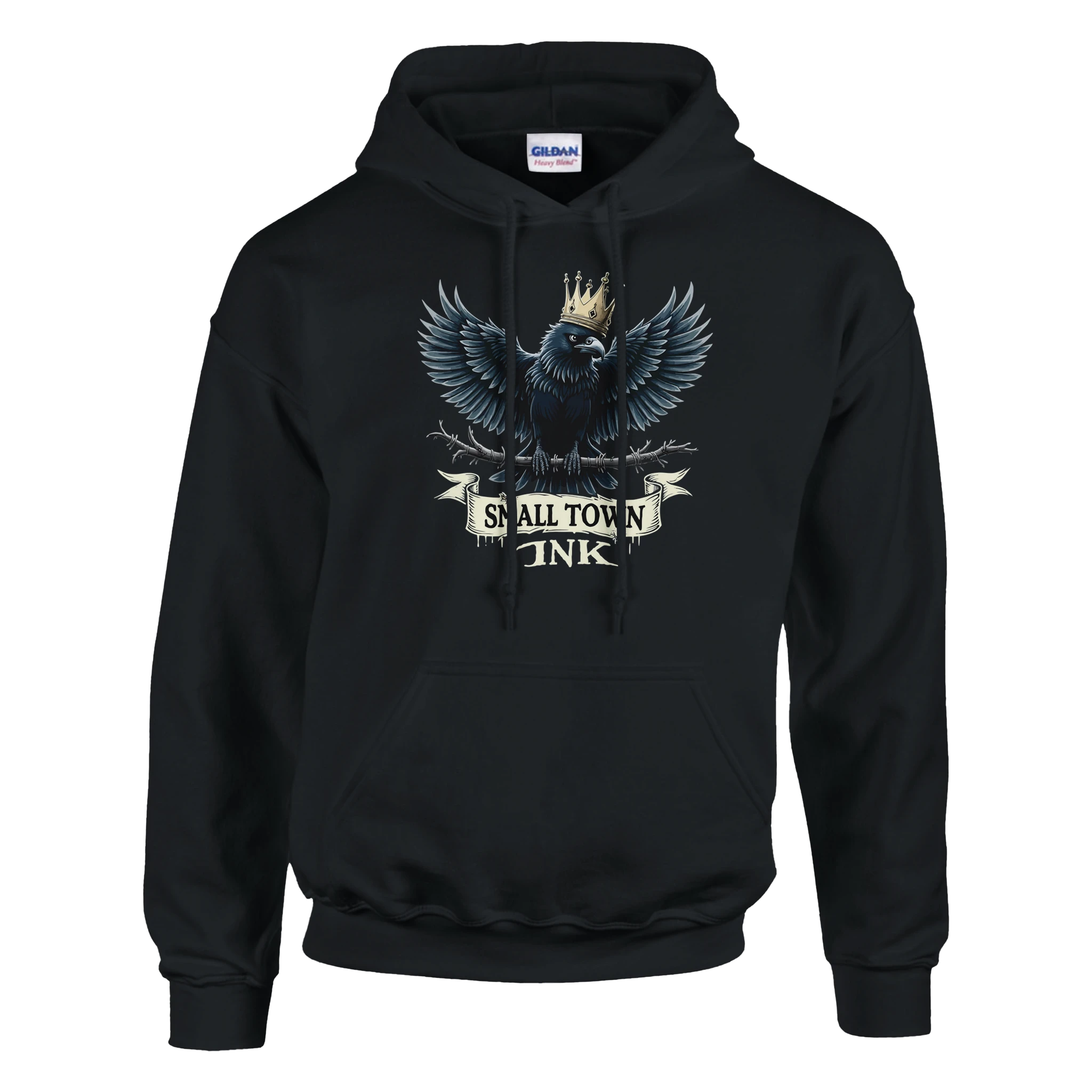 Raven's Crown - Heavy Blend Comfort Wear Hoodie - Small Town Ink AZ - bold, fearless design