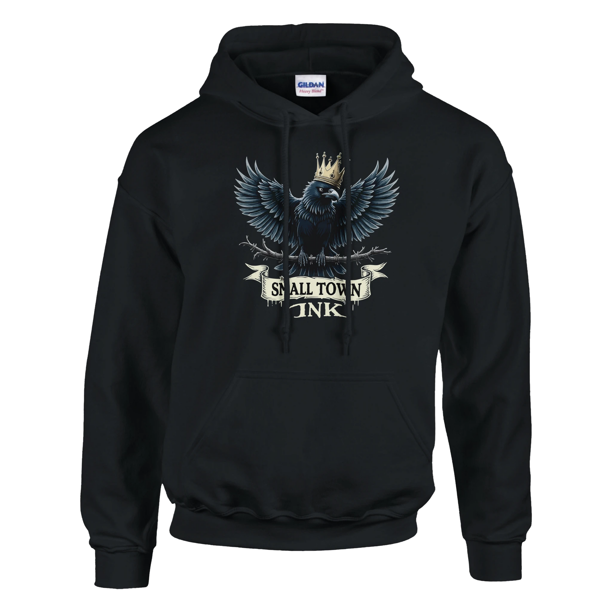 Raven's Crown - Heavy Blend Comfort Wear Hoodie - Small Town Ink AZ - bold, fearless design