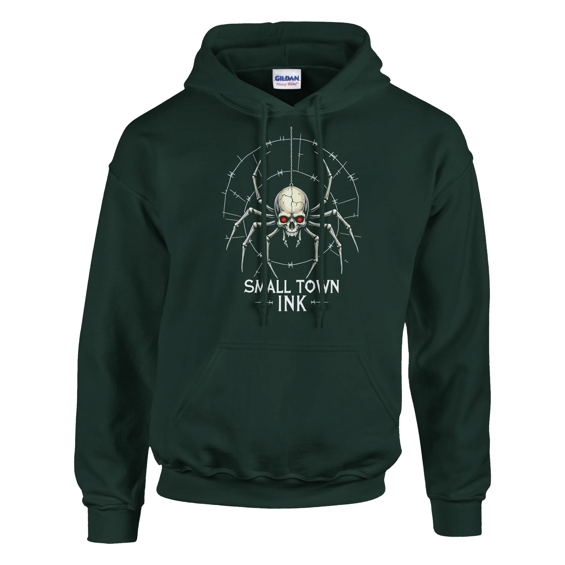 Spider Skull - Heavy Blend Comfort Wear Hoodie - Small Town Ink AZ - bold, fearless design