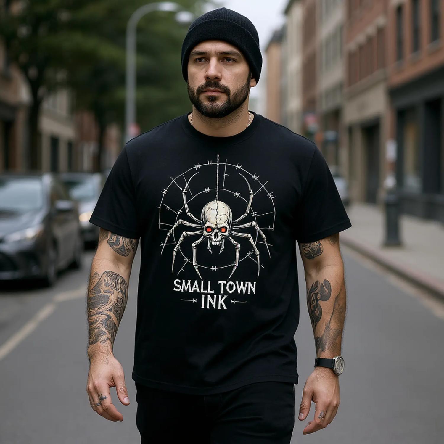 Spider Skull - Unisex Crewneck T-shirt | Gildan® 5000 - Small Town Ink AZ - bold, fearless design