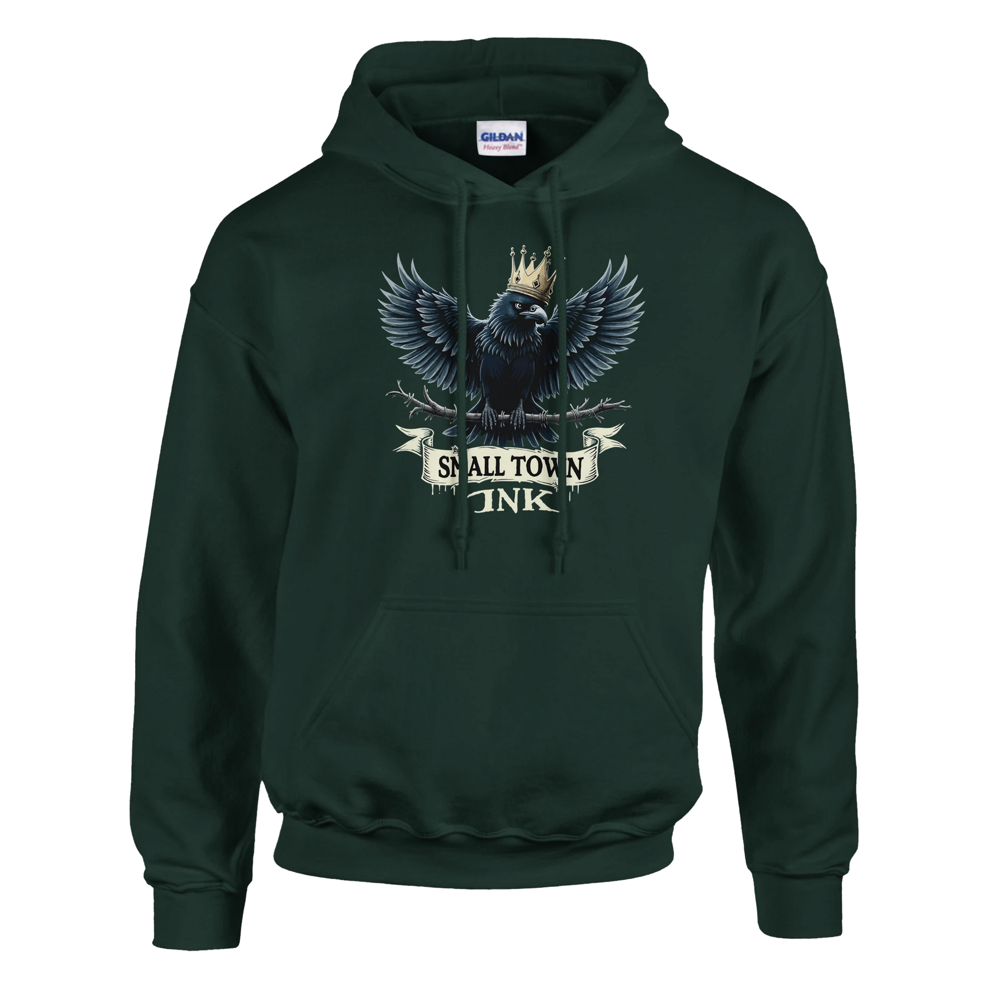 Raven's Crown - Heavy Blend Comfort Wear Hoodie - Small Town Ink AZ - bold, fearless design