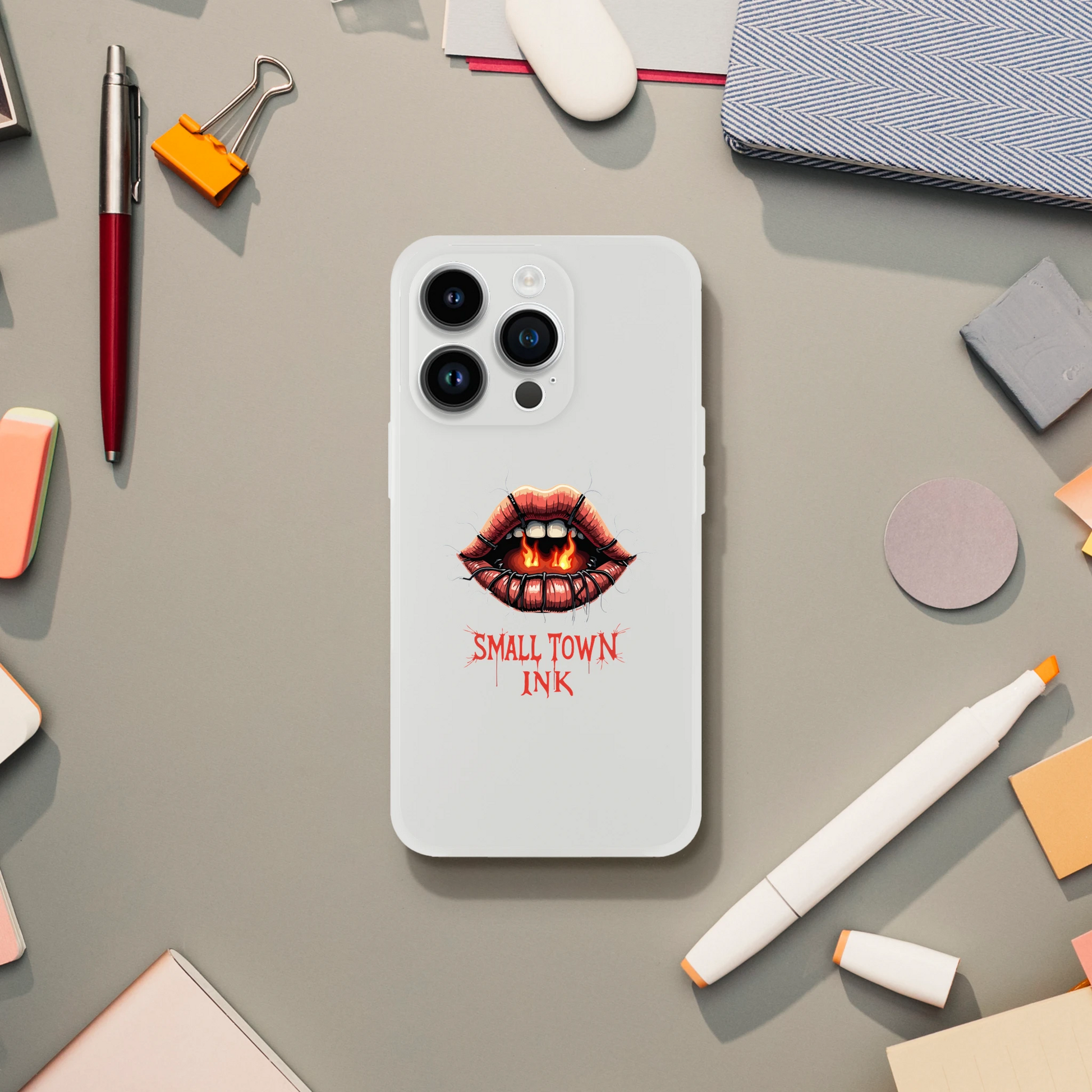 Iphone Flexi case - Small Town Ink AZ - bold, fearless design