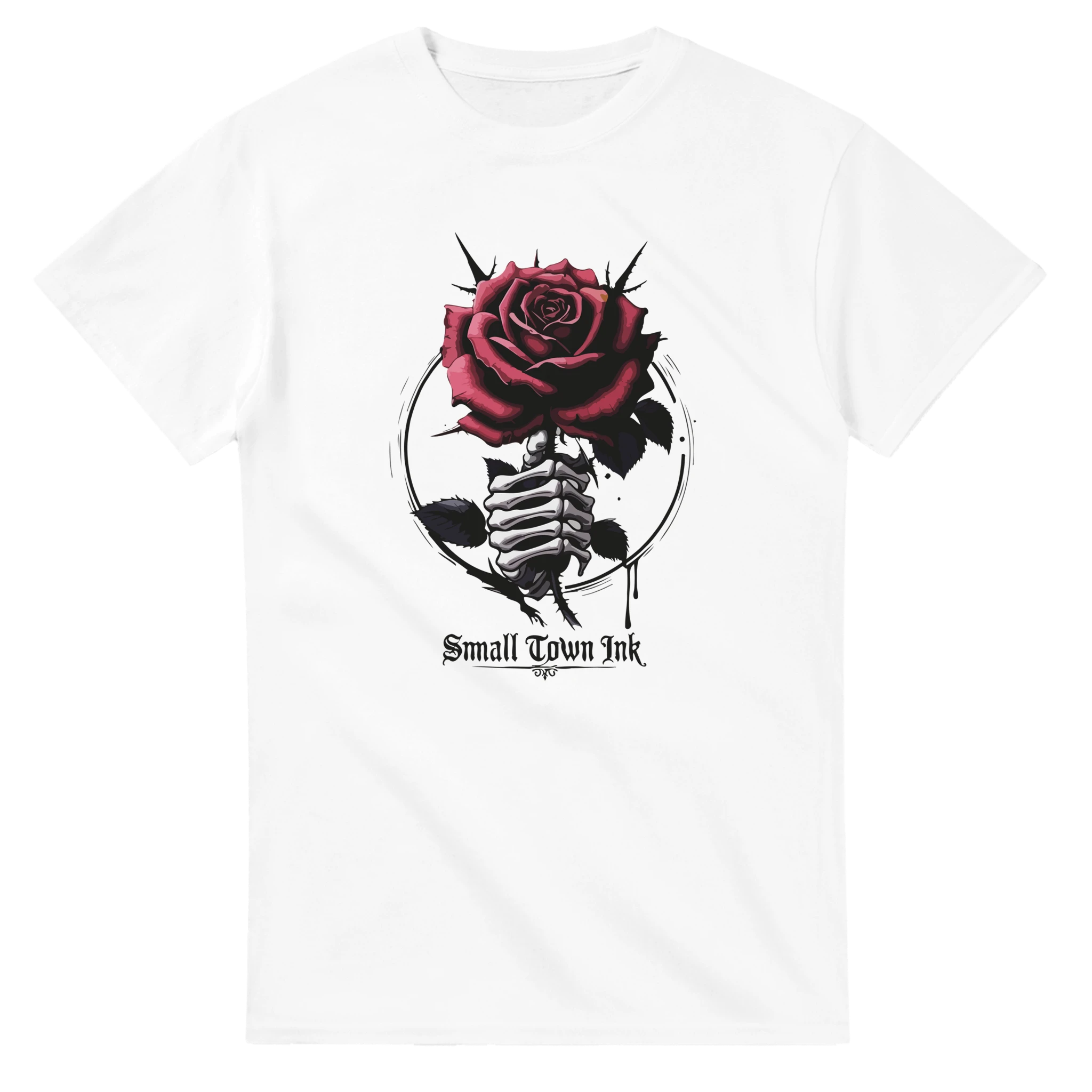 Skeleton Rose - Unisex Crewneck T-shirt | Gildan® 5000 - Small Town Ink AZ - bold, fearless design